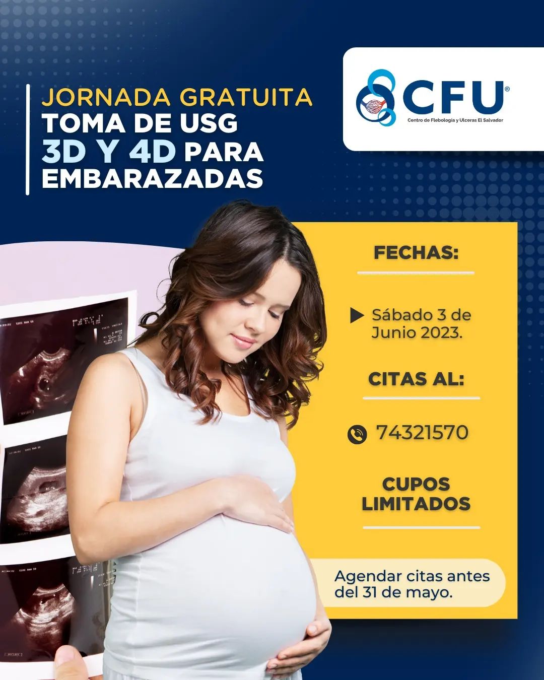 Jornada Gratuita Toma De USG 3D Y 4D Para Embarazadas.