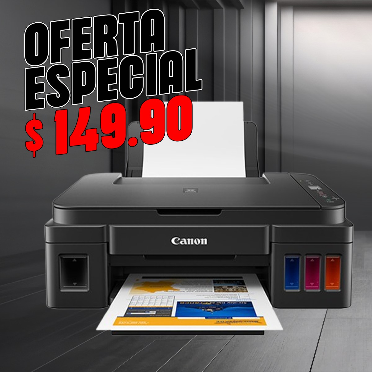 Impresor multifunción CANON G2110 con sistema de tanque de tinta.