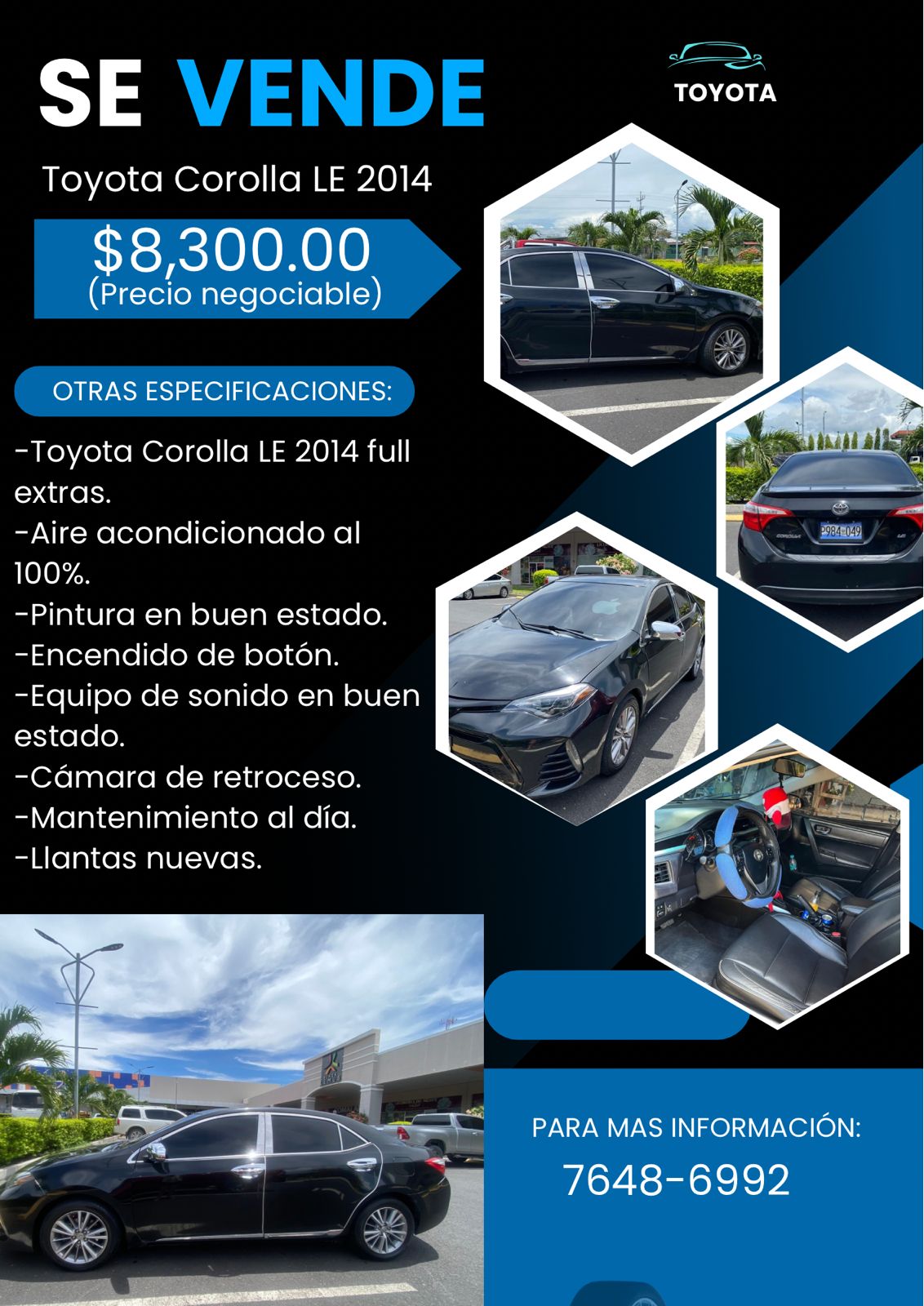 Toyota Corolla LE 2014 Full Extras – Llantas nuevas y más