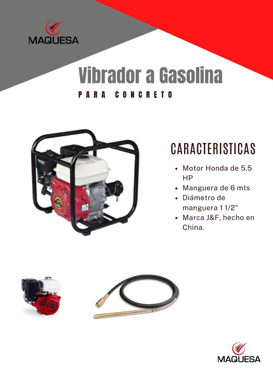 Vibrador para concreto motor a gasolina JF HONDA.