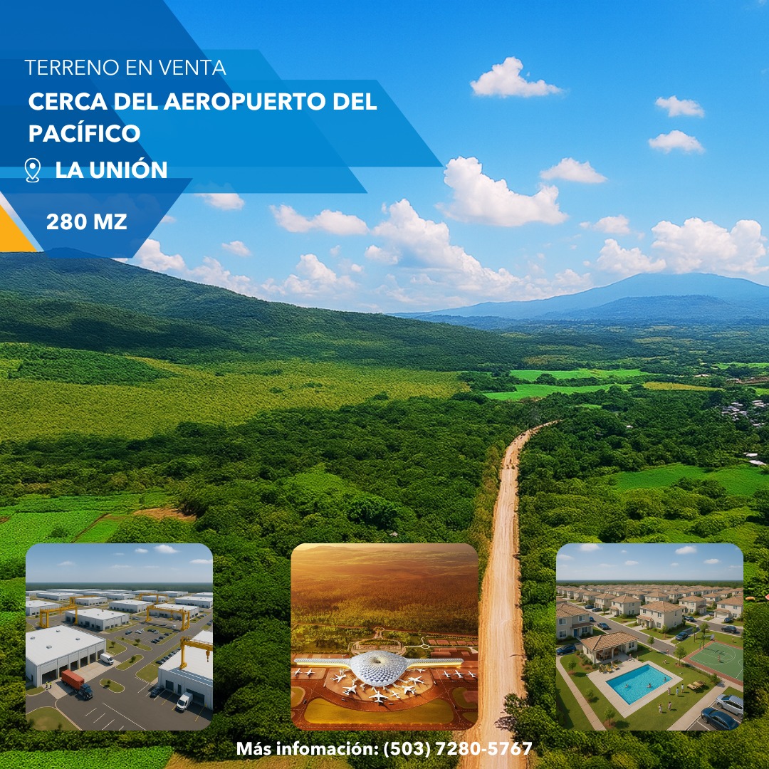 En venta 280 mz cerca del Aeropuerto del Pacífico, en La Unión