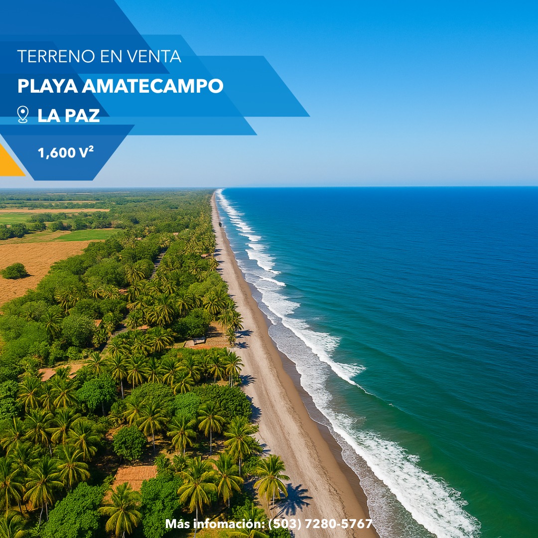 EN VENTA, TERRENO EN PLAYA AMATECAMPO – 2DA FILA